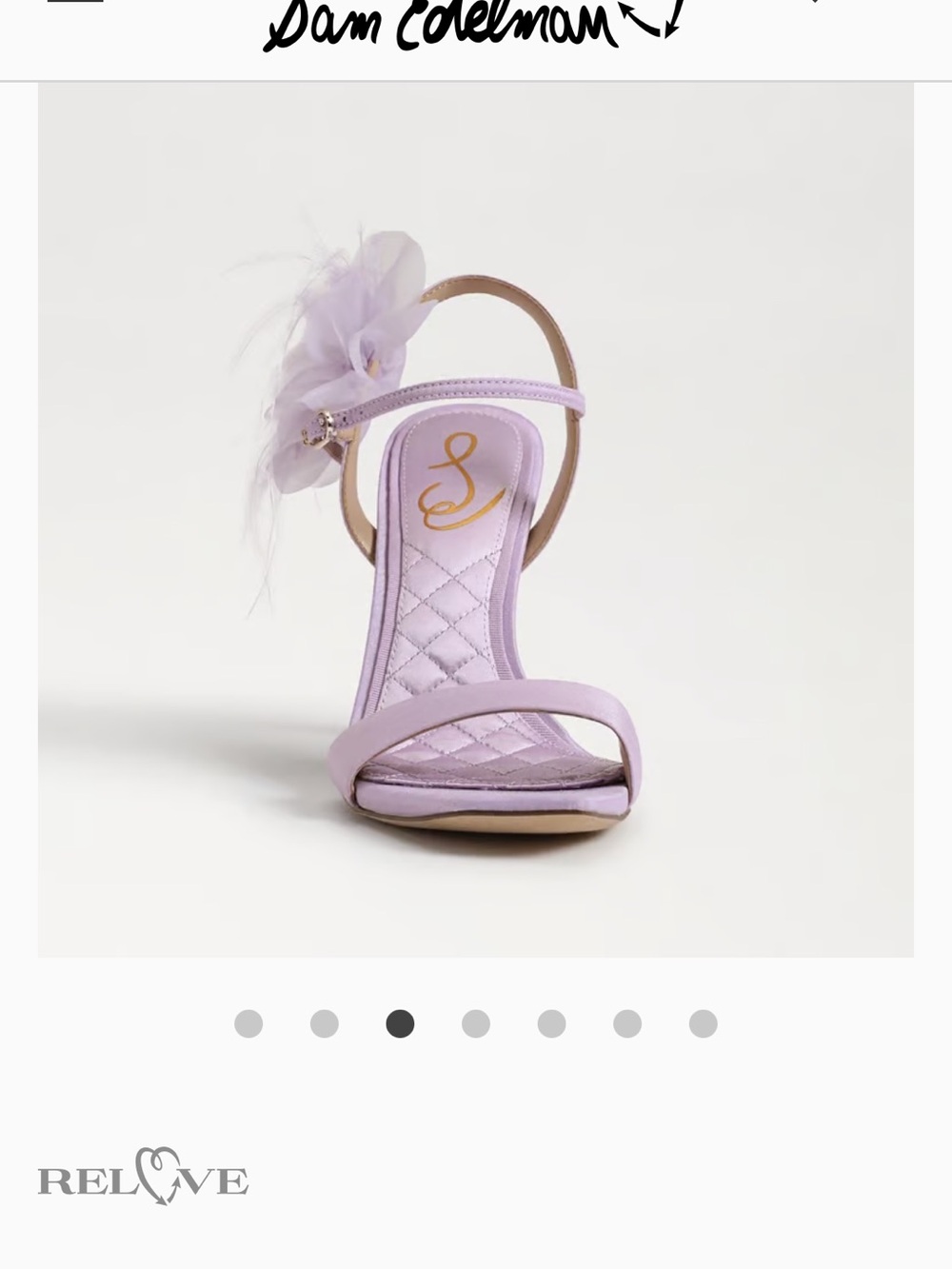 Sam Edelman 8.5 LEANA FLOWER STRAP DRESS SANDAL lilac - Picture 4 of 10